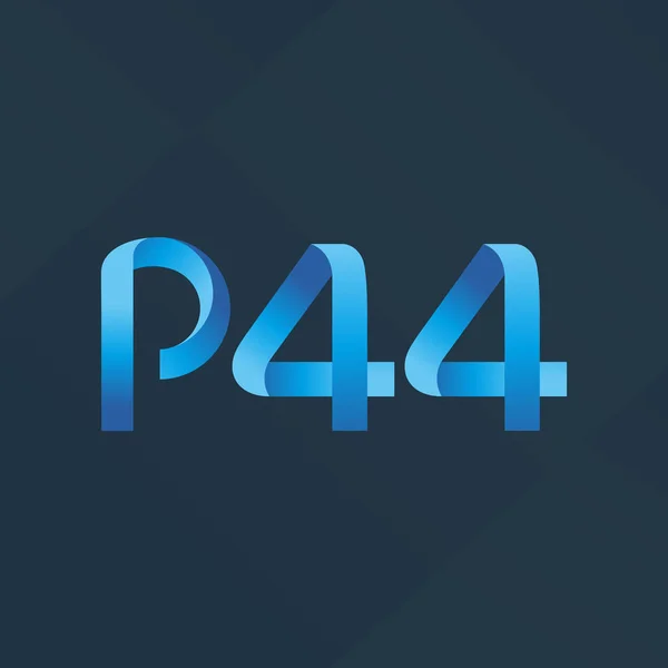 Brief en nummer logo P44 — Stockvector