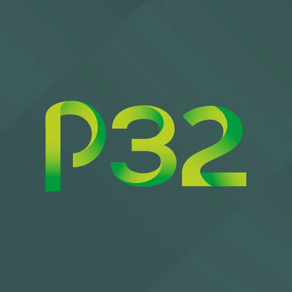 Betű és szám logó P32 — Stock Vector