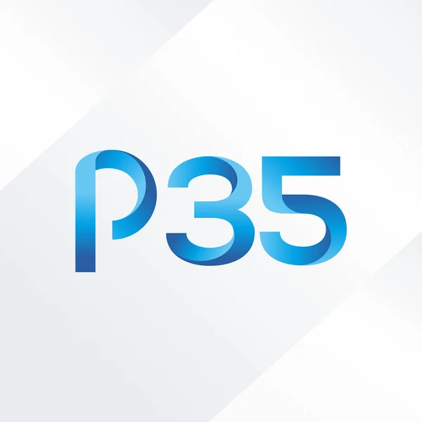 Brief en nummer logo P35 — Stockvector