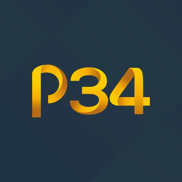 Γράμματος και αριθμού λογότυπο P34 — Διανυσματικό Αρχείο