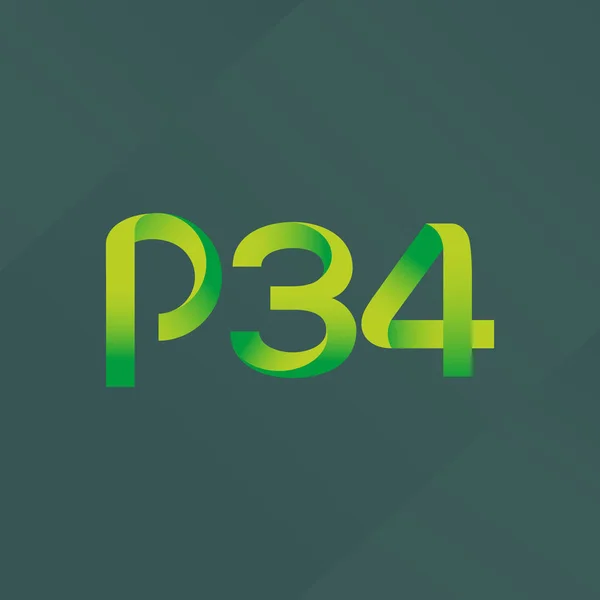 Betű és szám logó P34-es — Stock Vector
