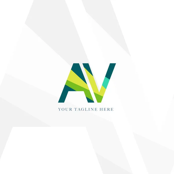 Letras A & V empresa Logo — Vetor de Stock