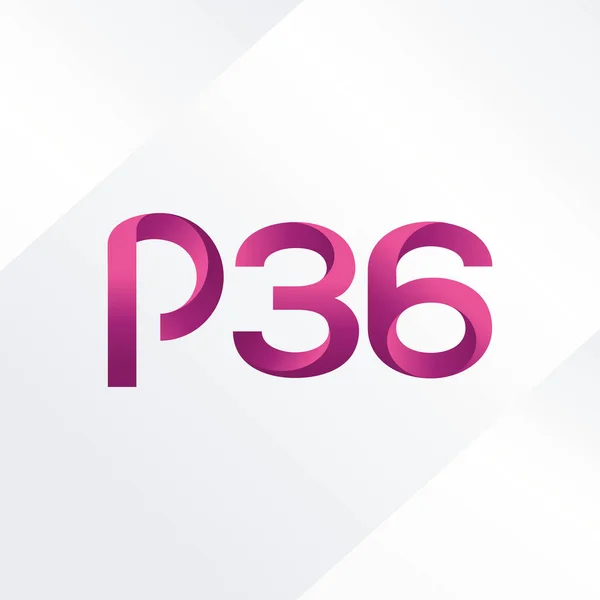 Písmeno a číslo logo P36 — Stockový vektor