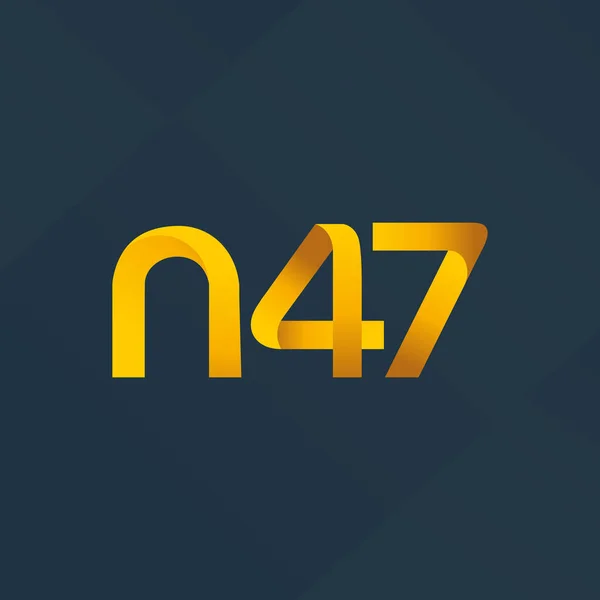 Logo común de la carta N47 — Vector de stock