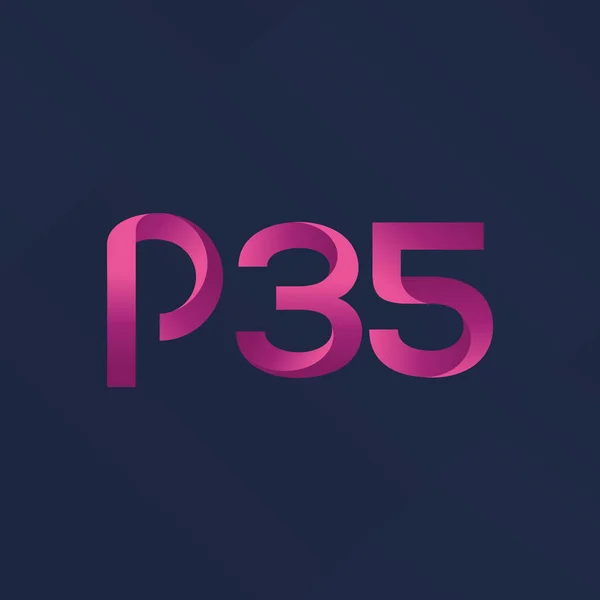 Brief en nummer logo P35 — Stockvector