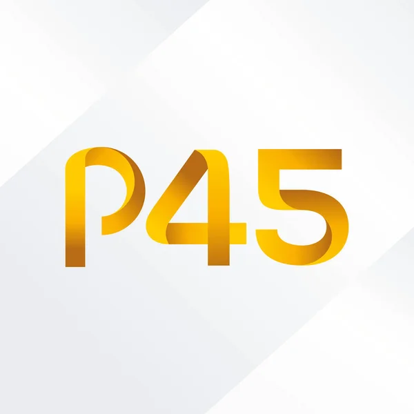 Літера і номерний логотип P45 — стоковий вектор