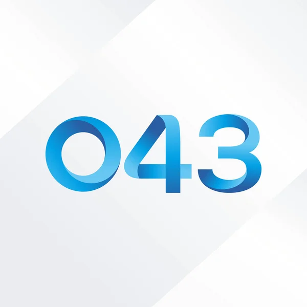 Logo lettre et numéro O43 — Image vectorielle