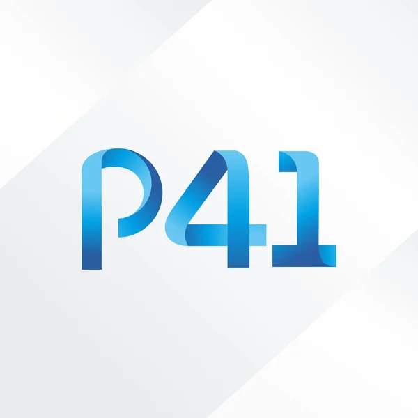 Brief en nummer logo P41 — Stockvector