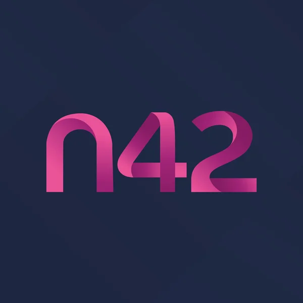 Logo común de la carta N42 — Vector de stock