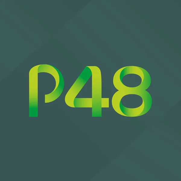 Brief en nummer logo P48 — Stockvector