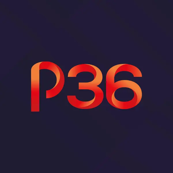 문자와 숫자 로고 P36 — 스톡 벡터