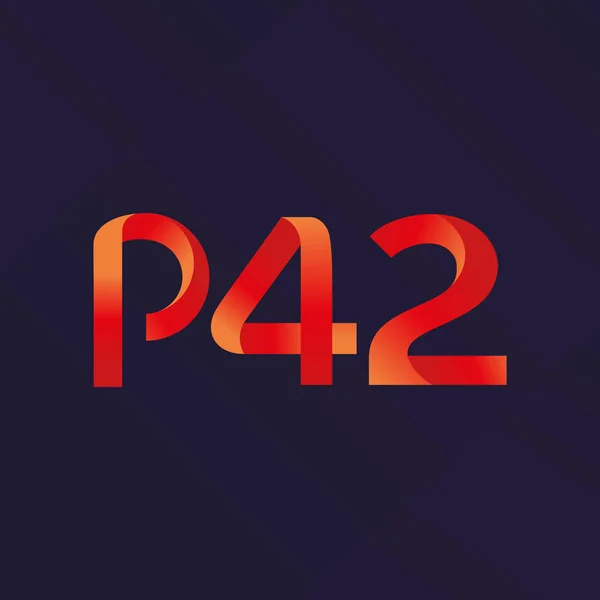Brief en nummer logo P42 — Stockvector