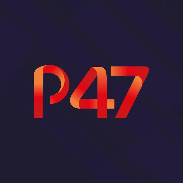 Brief en nummer logo P47 — Stockvector