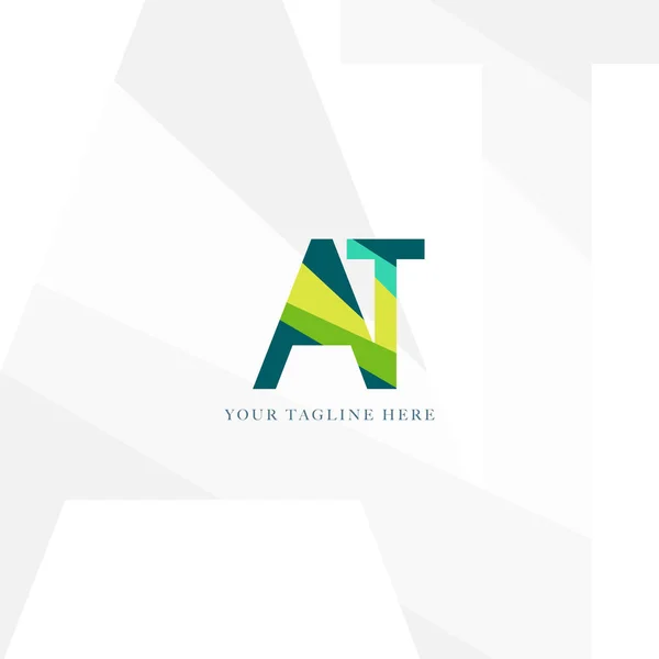 Letras A & T empresa Logo — Vetor de Stock