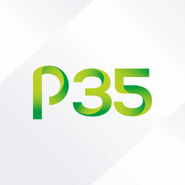 Logotipo da letra e do número P35 —  Vetores de Stock