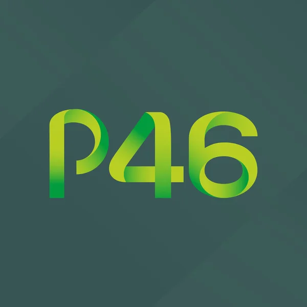 Brief en nummer logo P46 — Stockvector