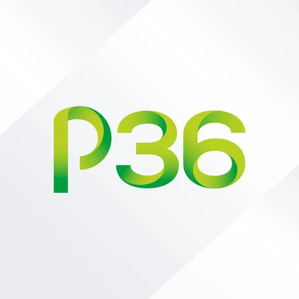 Brief en nummer logo P36 — Stockvector