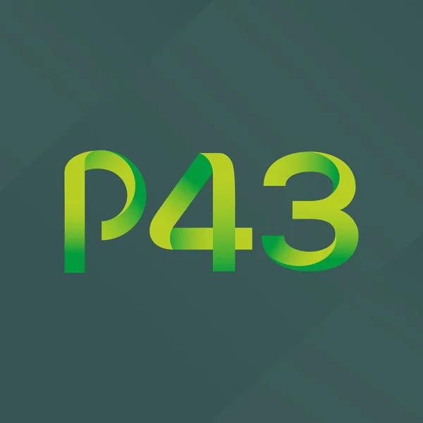 문자와 숫자 로고 P43 — 스톡 벡터