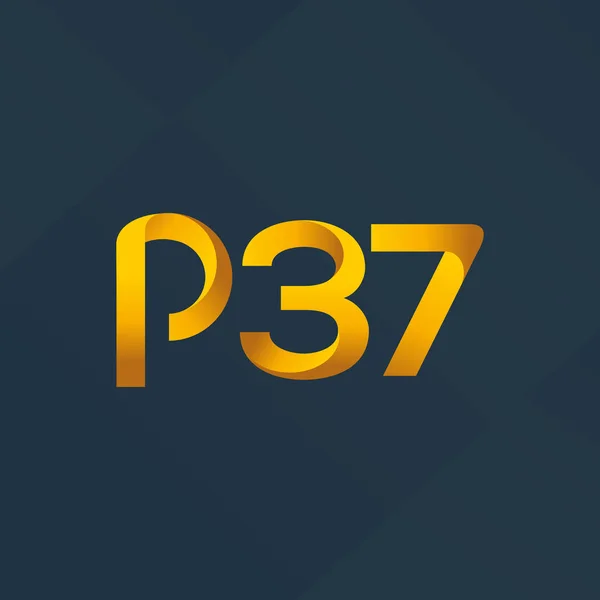 Betű és szám logó P37 — Stock Vector