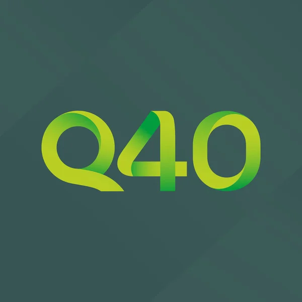 문자와 숫자 로고 Q40 — 스톡 벡터