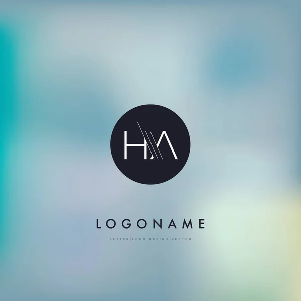 Linha de corte letras logotipo HA —  Vetores de Stock