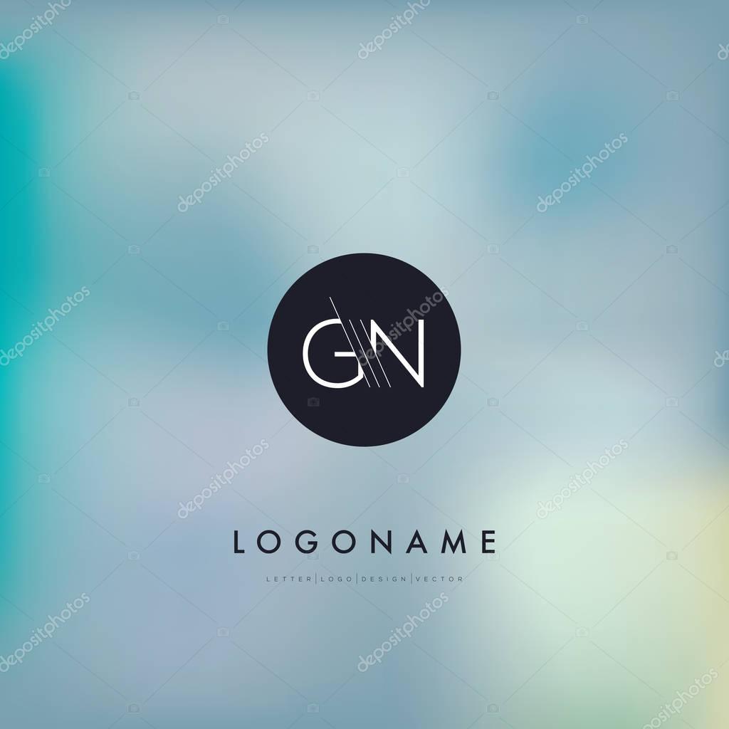 Line cut letters logo GN contemporary company logo,  vector illustration, corporate identity.