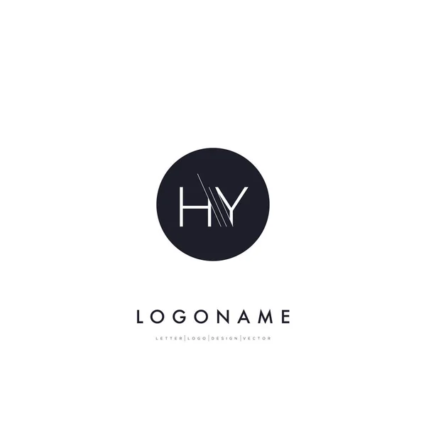 Ligne coupe lettres logo HY — Image vectorielle