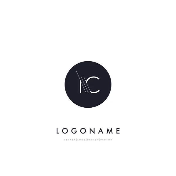 Γραμμή κομμένα γράμματα λογότυπο Ic — Διανυσματικό Αρχείο