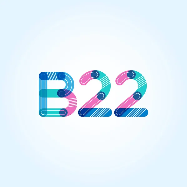 Litery i cyfry logo B 22 — Wektor stockowy