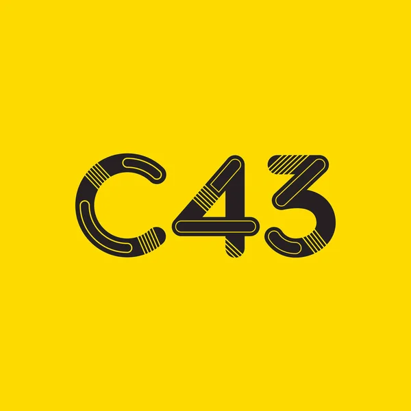 Літера і цифра C43 — стоковий вектор