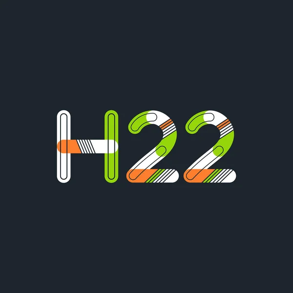 Písmeno a číslice logo H22 — Stockový vektor