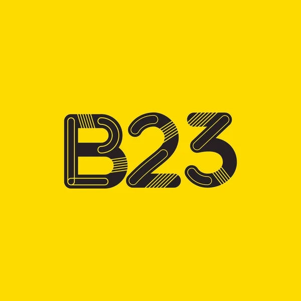 Buchstabe und Ziffer Logo b23 — Stockvektor