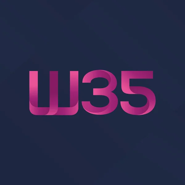 Közös levelet logó W35 — Stock Vector