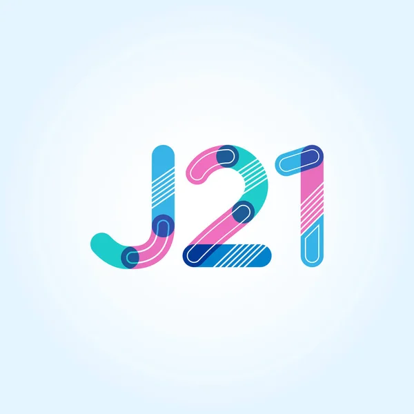 Letter and digit  logo J21 — Stock Vector