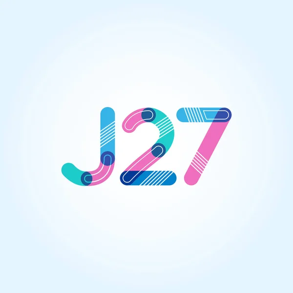 Logotipo de letra y dígito J27 — Vector de stock