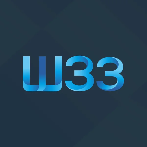 Közös levelet logó W33 — Stock Vector