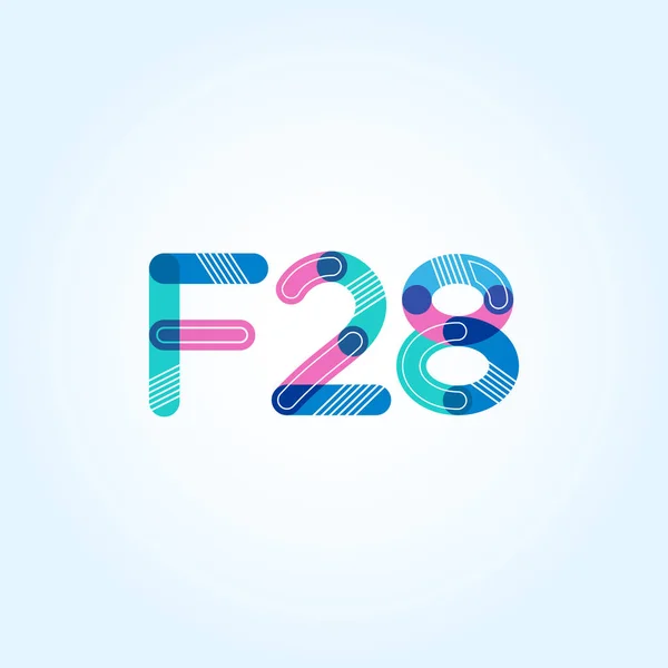 Buchstabe und Ziffer Logo f28 — Stockvektor