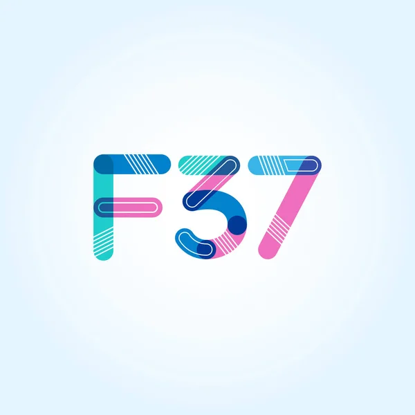 Letra y dígito F37 — Vector de stock