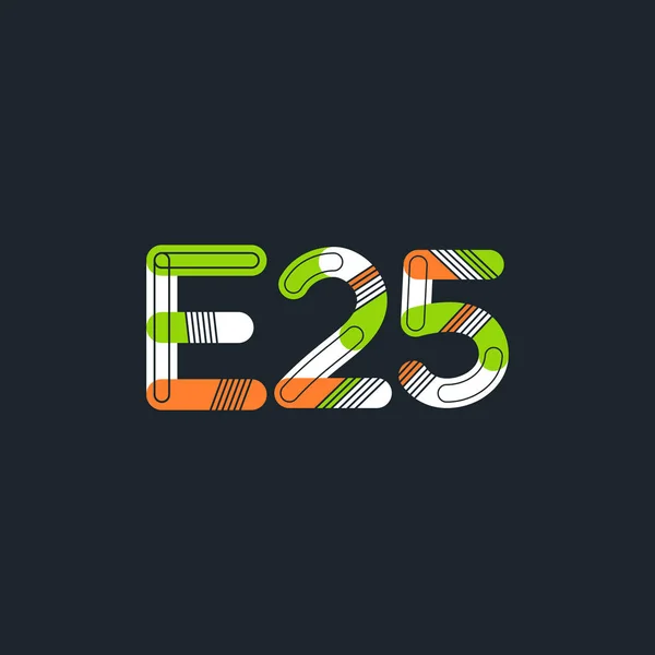 Letra e dígito E25 — Vetor de Stock
