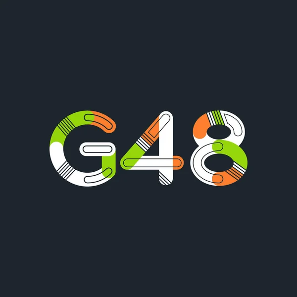 문자와 숫자 G48 — 스톡 벡터