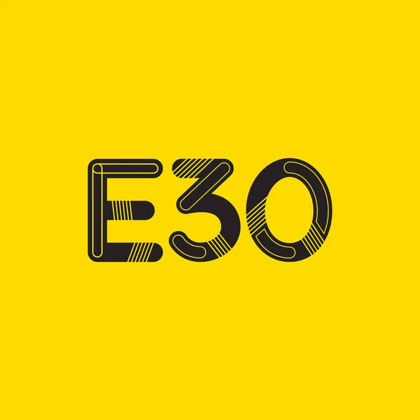 Písmeno a číslice E30 — Stockový vektor