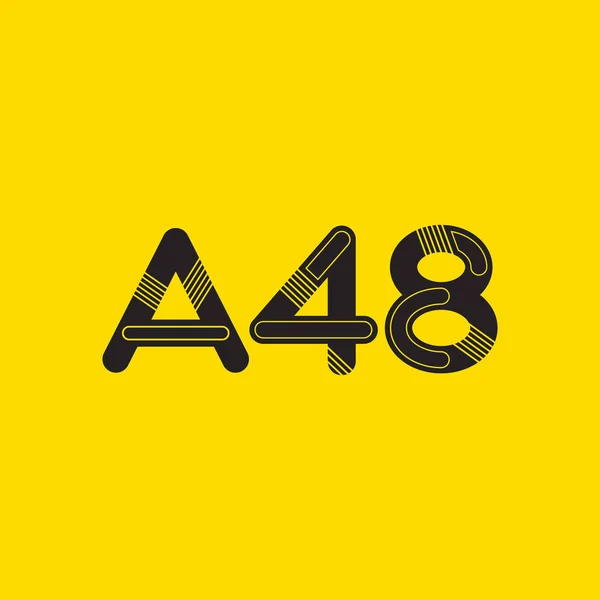 문자와 숫자 로고 A48 — 스톡 벡터