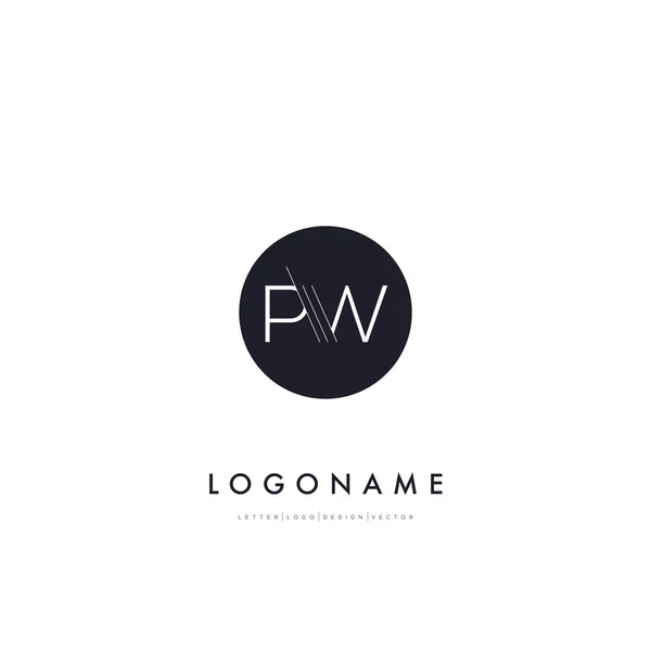 Letters P & W company Logo — Stock Vector