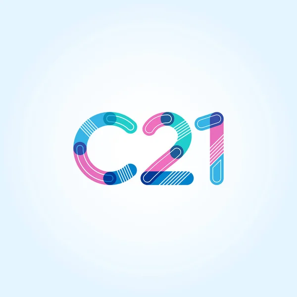 文字と数字 C21 — ストックベクタ