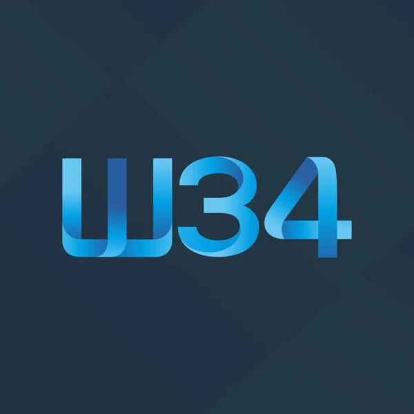 Közös levelet logó W34 — Stock Vector