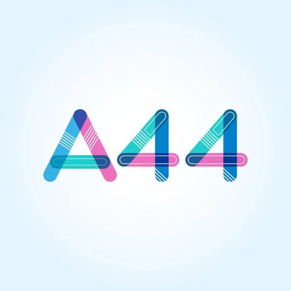 문자와 숫자 로고 A44 — 스톡 벡터