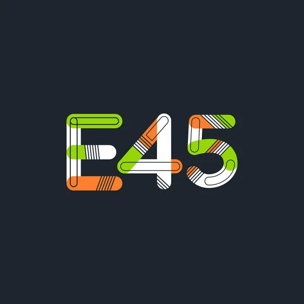 Letra y dígito E45 — Vector de stock