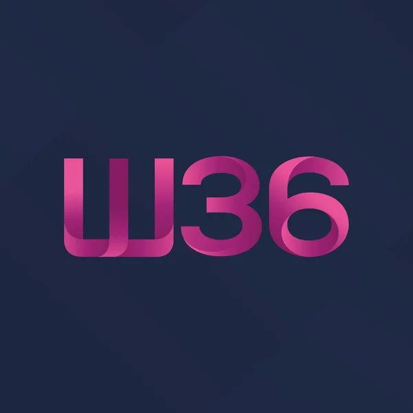 Közös levelet logó W36 — Stock Vector