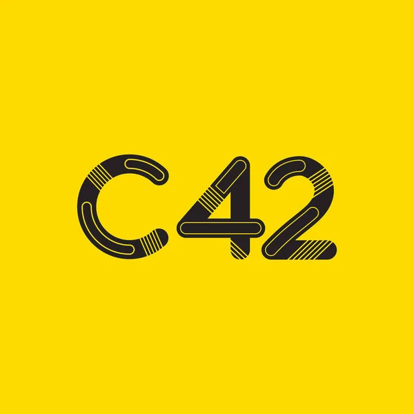 Letra e dígito C42 — Vetor de Stock