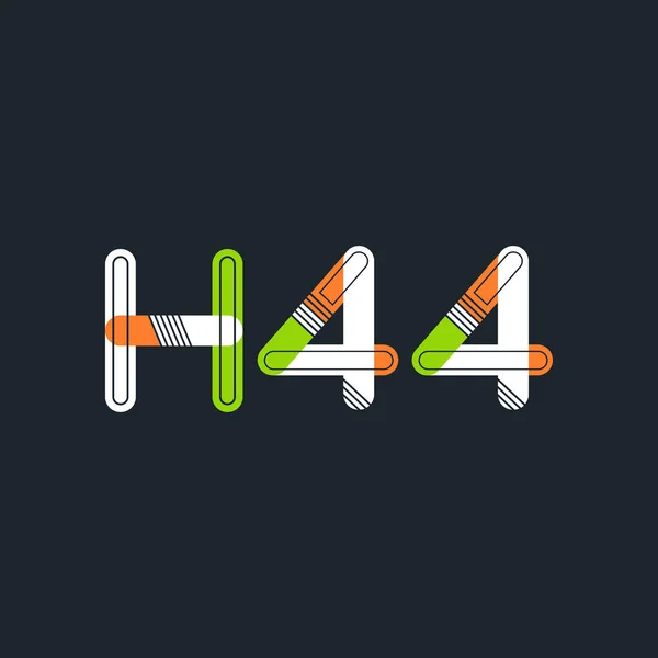 문자와 숫자 로고 H44 — 스톡 벡터